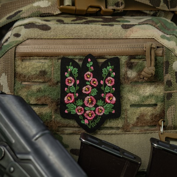 M-Tac нашивка Тризуб рожеві Мальви (вишивка) Black - 51511002