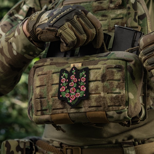 M-Tac нашивка Тризуб рожеві Мальви (вишивка) Black - 51511002