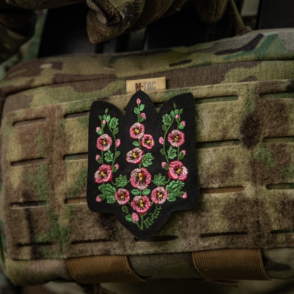 M-Tac нашивка Тризуб рожеві Мальви (вишивка) Black - 51511002