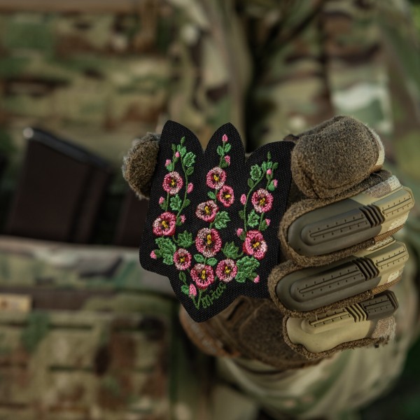 M-Tac нашивка Тризуб рожеві Мальви (вишивка) Black - 51511002