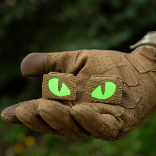 M-Tac нашивка Tiger Eyes Laser Cut (пара) Coyote/Green/GID - 51512005