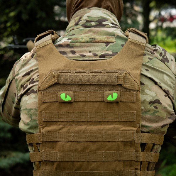 M-Tac нашивка Tiger Eyes Laser Cut (пара) Coyote/Green/GID - 51512005