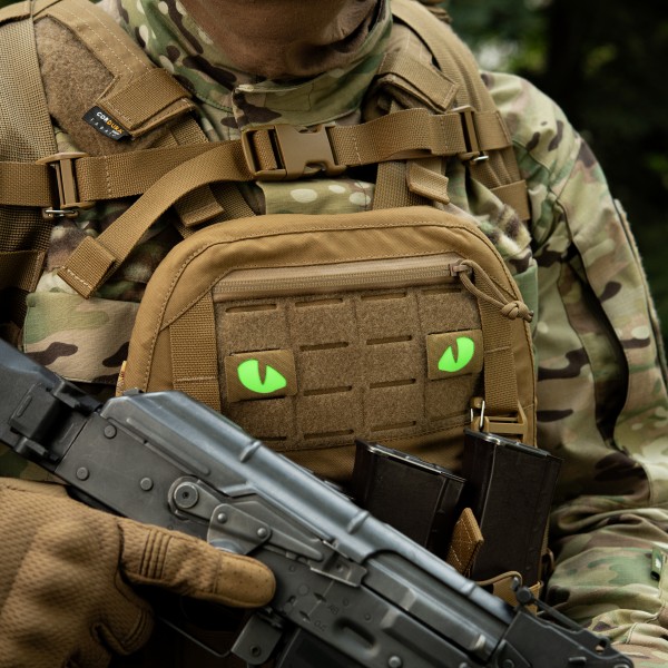 M-Tac нашивка Tiger Eyes Laser Cut (пара) Coyote/Green/GID - 51512005