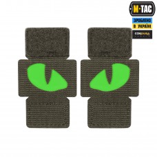 M-Tac нашивка Tiger Eyes Laser Cut (пара) Ranger Green/Green/GID