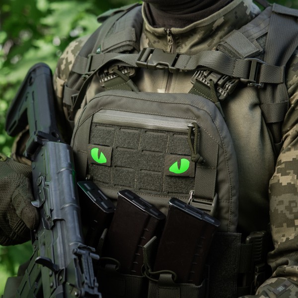 M-Tac нашивка Tiger Eyes Laser Cut (пара) Ranger Green/Green/GID - 51512023 M-Tac нашивка Tiger Eyes Laser Cut (пара) Ranger Green/Green/GID - 51512023