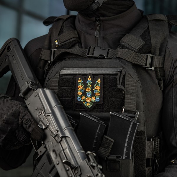 M-Tac нашивка Тризуб Чорнобривці (вишивка) Black - 51527002 M-Tac нашивка Тризуб Чорнобривці (вишивка) Black - 51527002