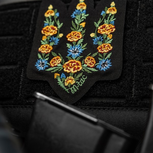 M-Tac нашивка Тризуб Чорнобривці (вишивка) Black - 51527002 M-Tac нашивка Тризуб Чорнобривці (вишивка) Black - 51527002