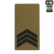 M-Tac погон на липучке Сержант (вишивка) Coyote