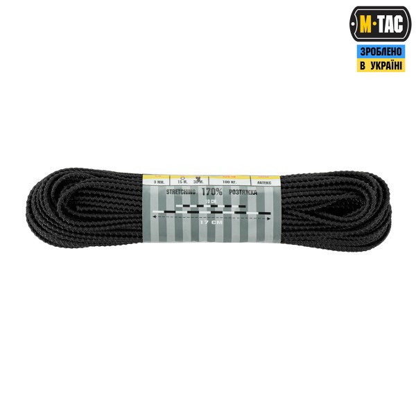 M-Tac паракорд Shock-Cord 3mm Dragon Skin Black 30м - 51582002 M-Tac паракорд Shock-Cord 3mm Dragon Skin Black 30м - 51582002