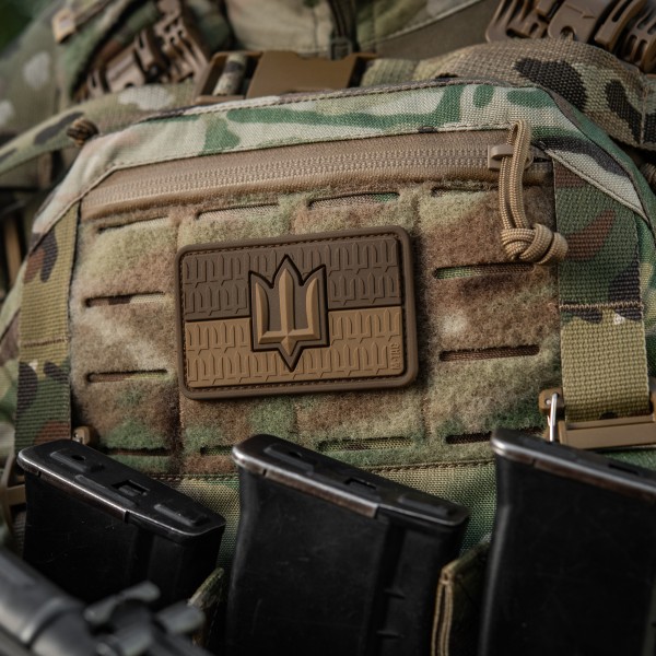 Нашивка прапор України з тризубом ЗСУ PVC Coyote - 52338305 Нашивка прапор України з тризубом ЗСУ PVC Coyote - 52338305