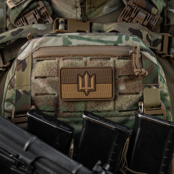 Нашивка прапор України з тризубом ЗСУ PVC Coyote - 52338305 Нашивка прапор України з тризубом ЗСУ PVC Coyote - 52338305
