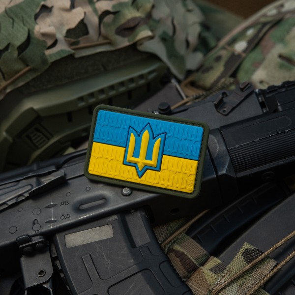 Нашивка прапор України з тризубом ЗСУ PVC full-color - 52338307 Нашивка прапор України з тризубом ЗСУ PVC full-color - 52338307