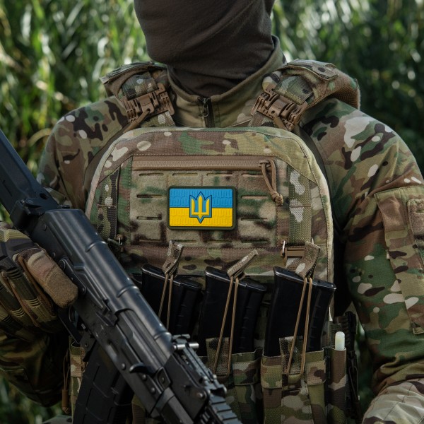 Нашивка прапор України з тризубом ЗСУ PVC full-color - 52338307 Нашивка прапор України з тризубом ЗСУ PVC full-color - 52338307