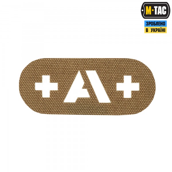 M-Tac нашивка группа крови +A+ сквозная Laser Cut Coyote - 58228005