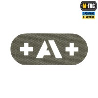 M-Tac нашивка группа крови +A+ сквозная Laser Cut Ranger Green
