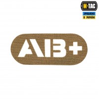 M-Tac нашивка группа крови AB+ сквозная Laser Cut Coyote