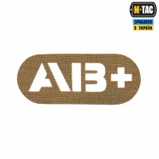 M-Tac нашивка группа крови AB+ сквозная Laser Cut Coyote