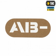 M-Tac нашивка группа крови AB- сквозная Laser Cut Coyote