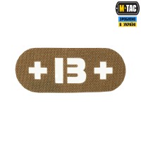 M-Tac нашивка группа крови +B+ сквозная Laser Cut Coyote