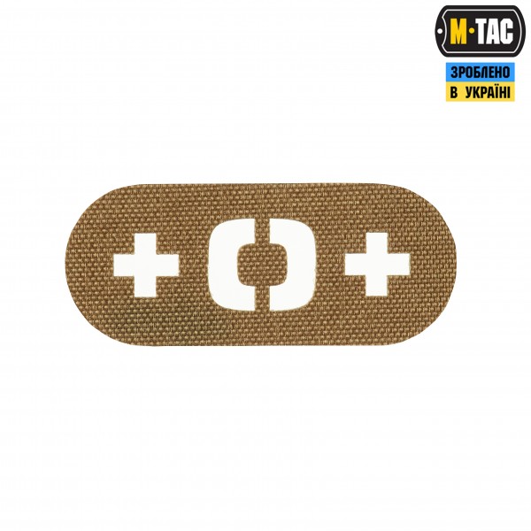M-Tac нашивка группа крови +0+ сквозная Laser Cut Coyote - 58239205