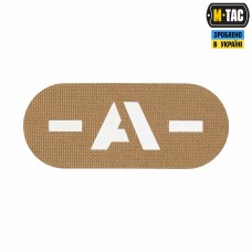 M-Tac нашивка группа крови -A- сквозная Laser Cut Coyote