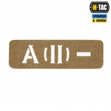 M-Tac нашивка группа крови A (II) - сквозная Laser Cut 25х80 Coyote