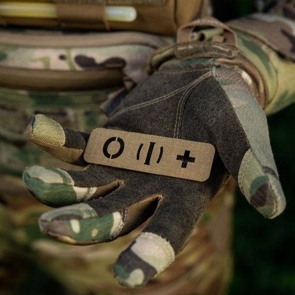 M-Tac нашивка группа крови O (I) + сквозная Laser Cut 25х80 Coyote - 58328405