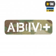M-Tac нашивка группа крови AB (IV) + сквозная Laser Cut 25х80 Multicam