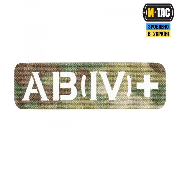 M-Tac нашивка группа крови AB (IV) + сквозная Laser Cut 25х80 Multicam - 58328508