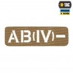 M-Tac нашивка группа крови AB (IV) - сквозная Laser Cut 25х80 Coyote