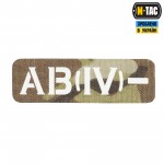 M-Tac нашивка группа крови AB (IV) - сквозная Laser Cut 25х80 Multicam