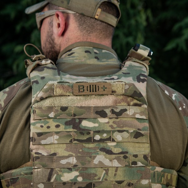 M-Tac нашивка группа крови B (III) + сквозная Laser Cut 25х80 Coyote - 58328805