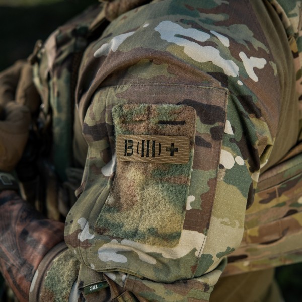 M-Tac нашивка группа крови B (III) + сквозная Laser Cut 25х80 Coyote - 58328805