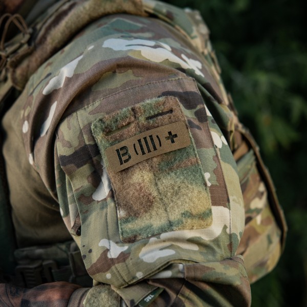 M-Tac нашивка группа крови B (III) + сквозная Laser Cut 25х80 Coyote - 58328805