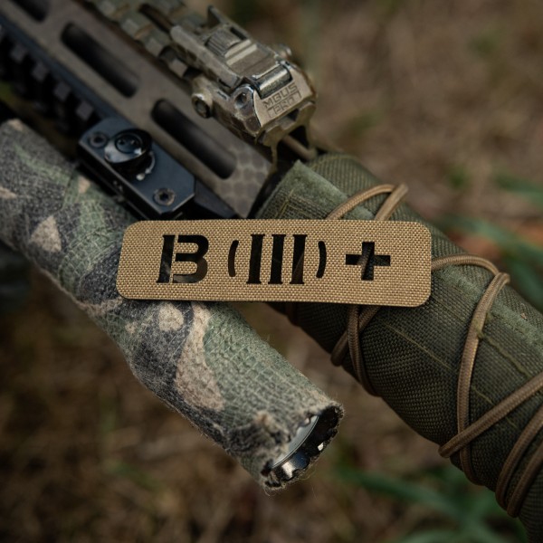 M-Tac нашивка группа крови B (III) + сквозная Laser Cut 25х80 Coyote - 58328805