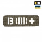 M-Tac нашивка группа крови B (III) + сквозная Laser Cut 25х80 Ranger Green