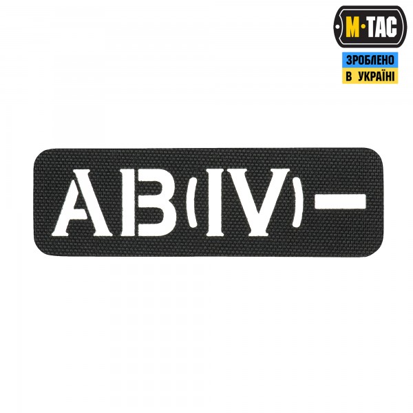 M-Tac нашивка группа крови AB (IV) - сквозная Laser Cut 25х80 Black - 58329602