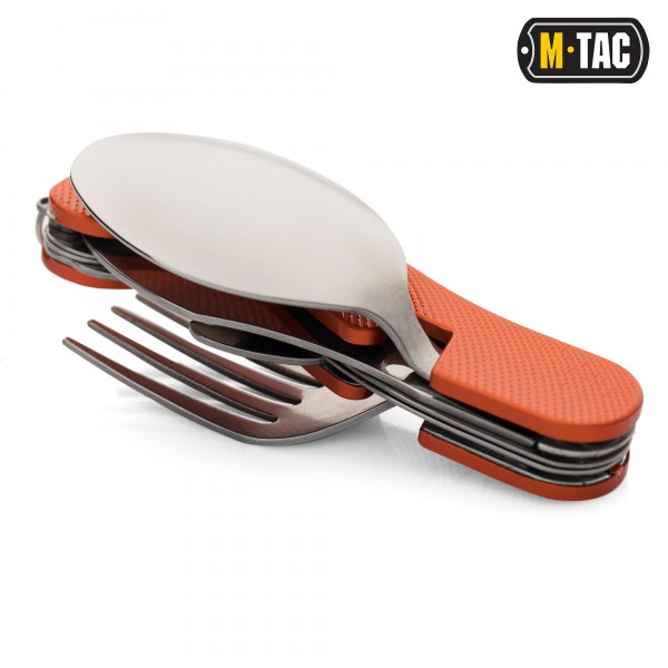 M-Tac столовый набор складной разъемный Orange/Steel - 60012035 M-Tac столовый набор складной разъемный Orange/Steel - 60012035