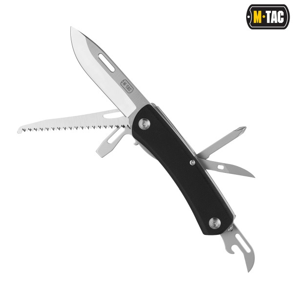 M-Tac ніж складаний Type 9 (6 інструментів) Black/Steel - 60081000