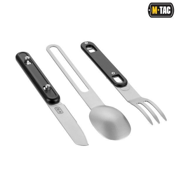 M-Tac столовый набор разъемный (3 элемента) Black/Steel - 60084000 M-Tac столовый набор разъемный (3 элемента) Black/Steel - 60084000