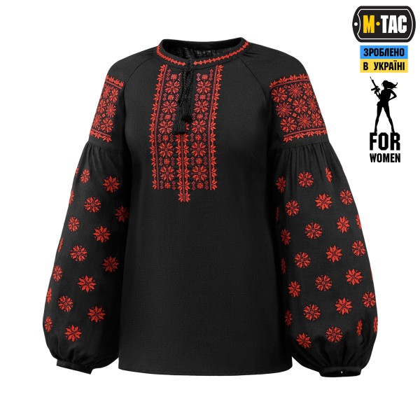 M-Tac вишиванка жіноча 100% льон чорна - 80040002-XS