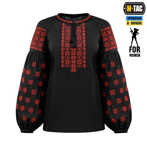 M-Tac вишиванка жіноча 100% льон чорна - 80040002-XS