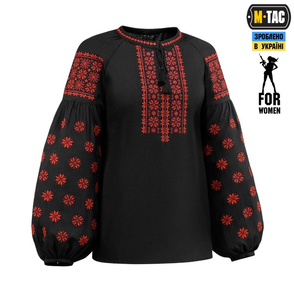 M-Tac вишиванка жіноча 100% льон чорна - 80040002-XS