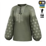 M-Tac вишиванка жіноча 100% льон олива тип2