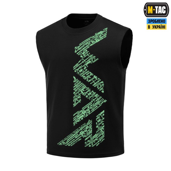 M-Tac футболка безрукавка WAR Cotton Hard Black/Mint - 80155201-M