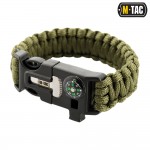 M-Tac браслет паракорд с компасом, искровысекателем и свистком Olive