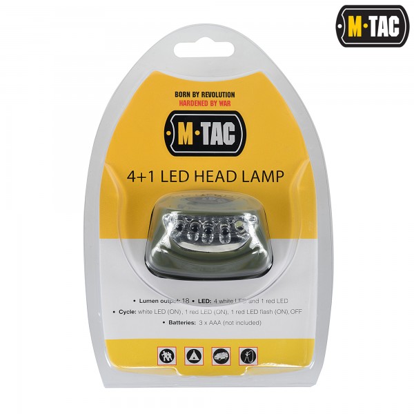 M-Tac фонарь налобный 4+1 LED Olive - 60067001 M-Tac фонарь налобный 4+1 LED Olive - 60067001