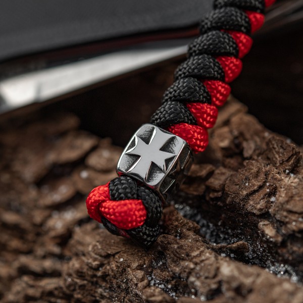 M-Tac темляк Viper Козацкий Крест Steel Black&Red - MTC-TMLVKC-SBR