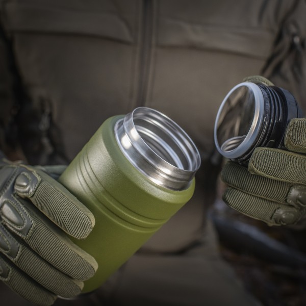 M-Tac термос 750 мл со складной ложкой олива/нерж. - 60056001