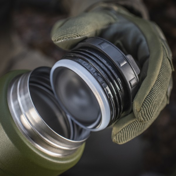 M-Tac термос 750 мл со складной ложкой олива/нерж. - 60056001